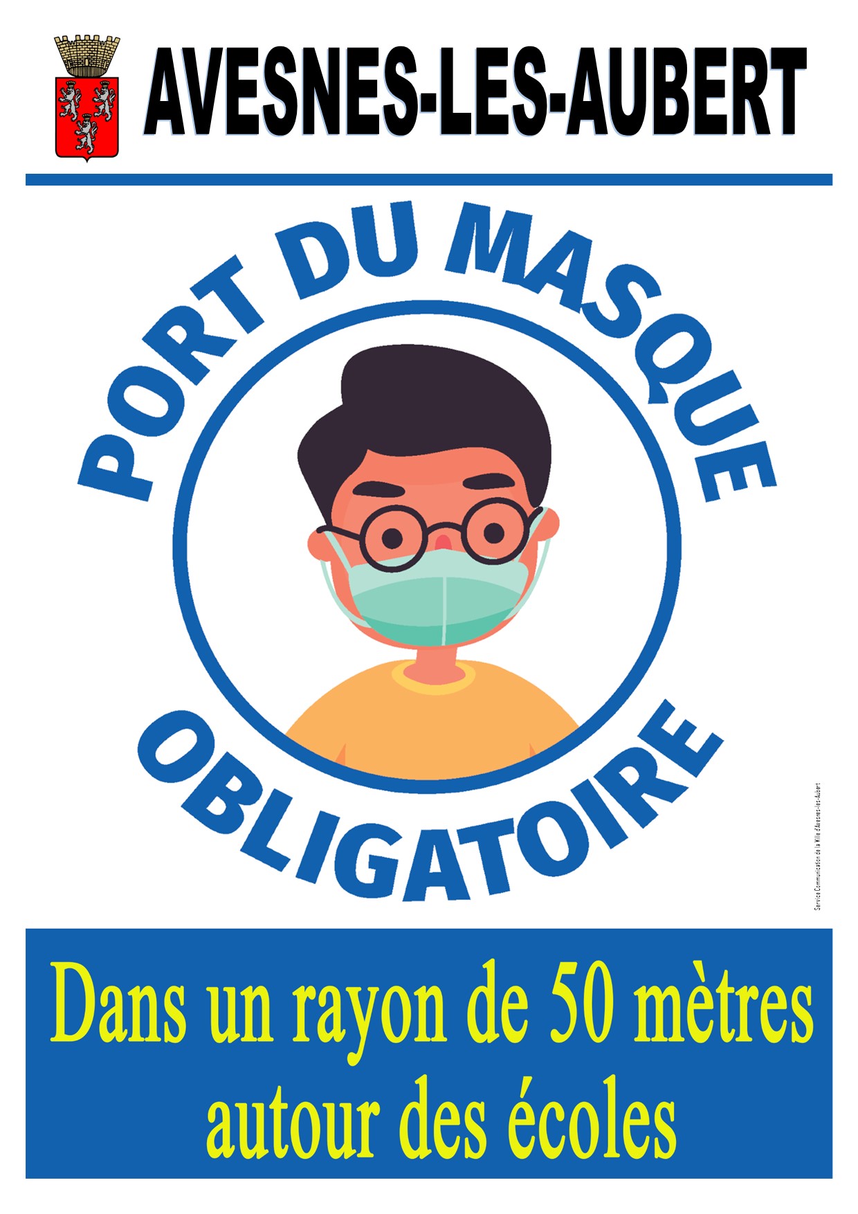 AFFICHE PORT DU MASQUE AUX ABORDS DES ECOLES